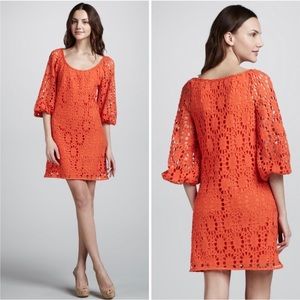 Trina Turk Bellini Eyelet Orange Dress